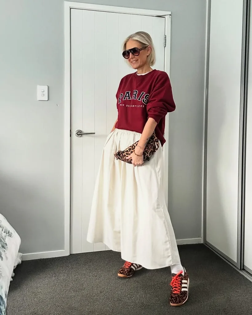 25 Fall Skirt And Sneakers Outfits 2026 That Make Casual Style Look Effortlessly Chic
